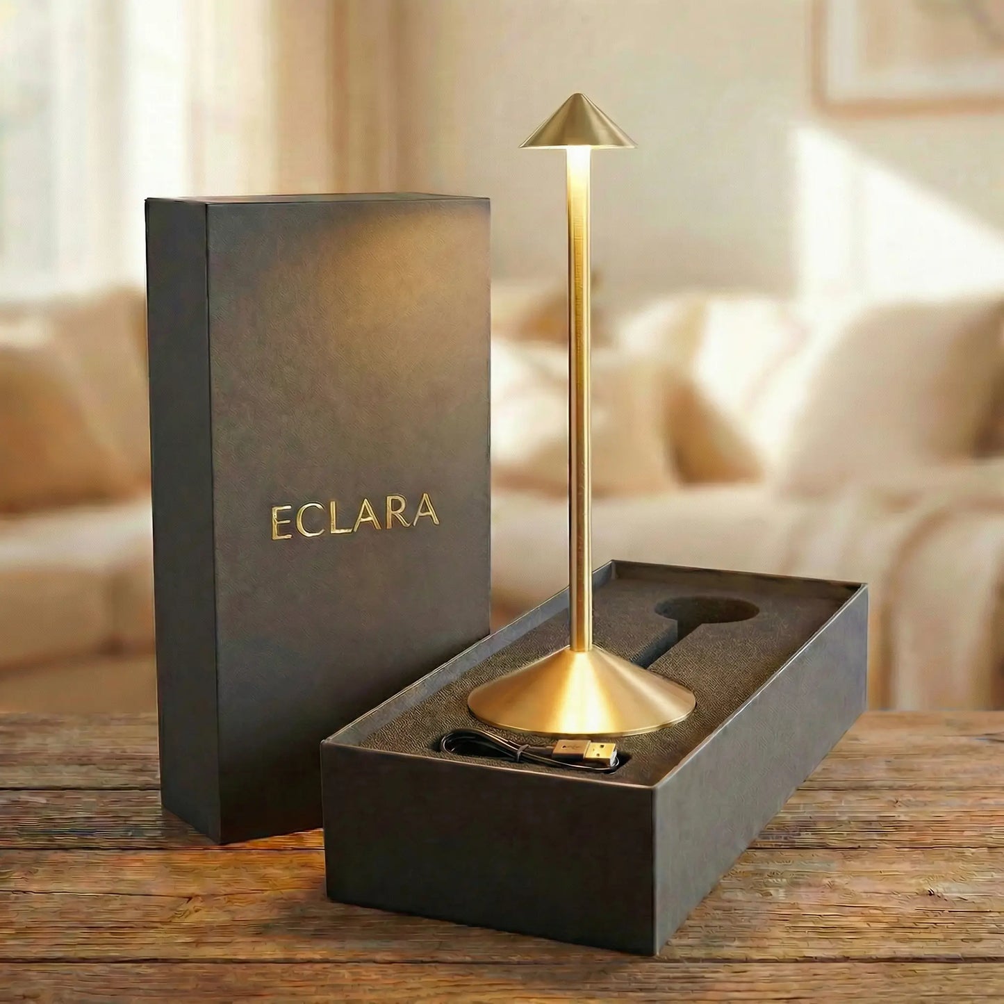 Unboxing the Eclara Pino cordless table lamp, premium gift box